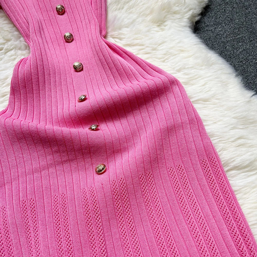 Summer Women Knitted Long Dress