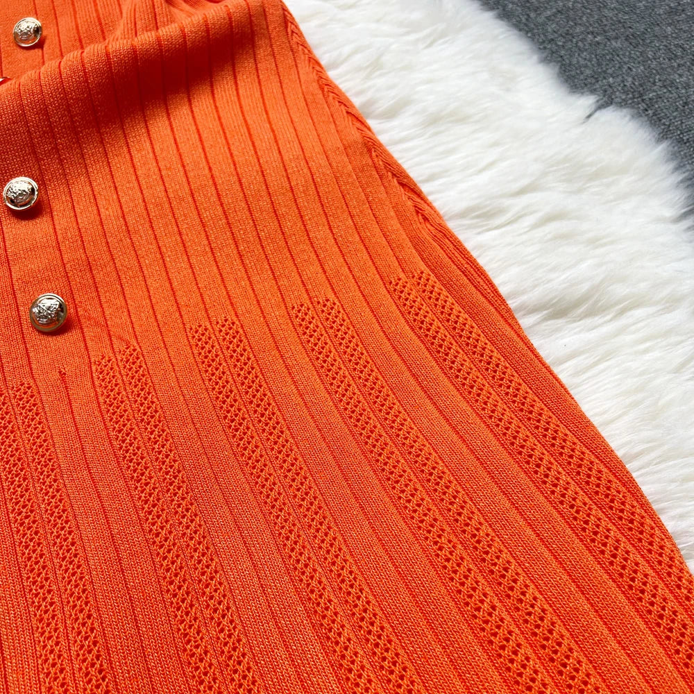 Summer Women Knitted Long Dress